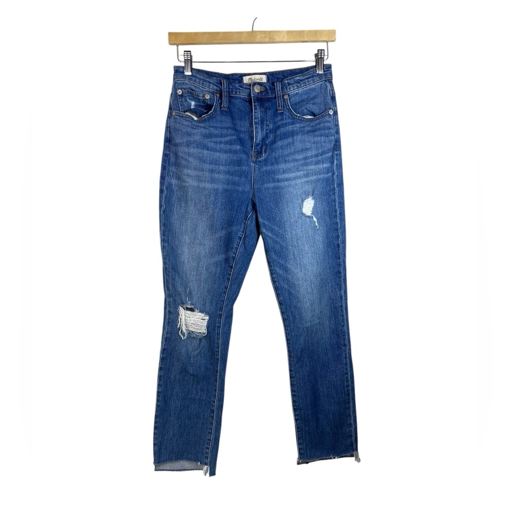 Madewell Women’s The High-Rise Slim BoyJean Distressed Medium Wash Jeans Size 26